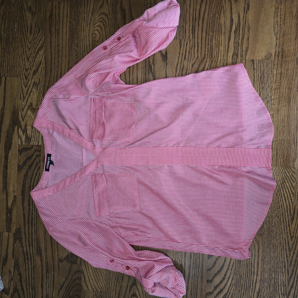Express Pink Striped Blouse